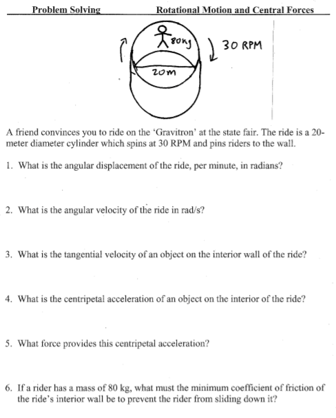 Solved Physics Rotational Motion and Central Forces | Chegg.com