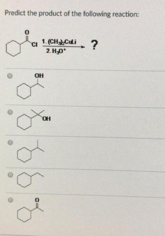 Solved Predict the product of the following reaction: 0 ci | Chegg.com