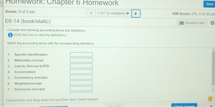 Solved Hework: Chapter 6 Homework HC Save Score: 0 of 2 pts | Chegg.com