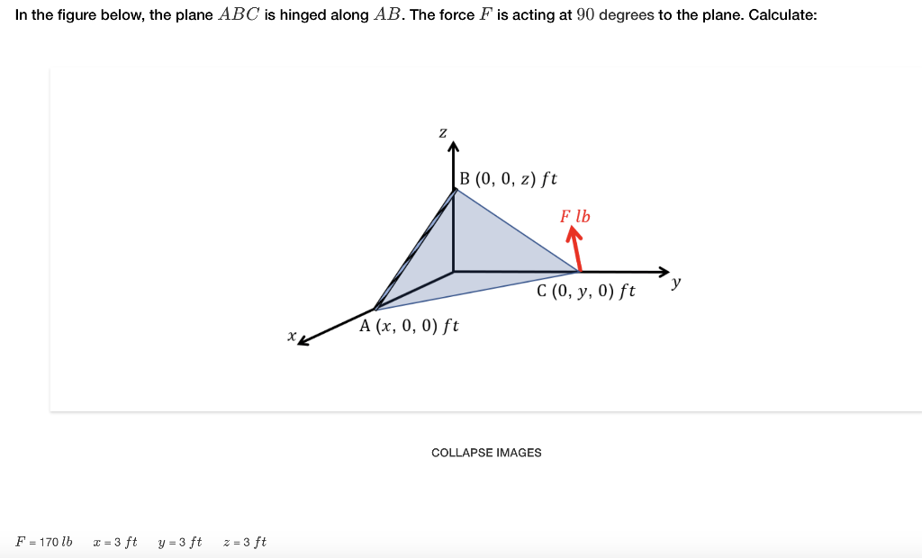 Solved In The Figure Below The Plane Abc Is Hinged Along Chegg Com