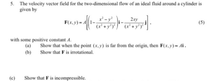 Solved 5. The velocity vector field for the two-dimensional | Chegg.com