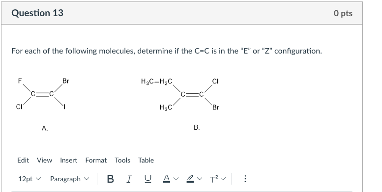 Solved For each of the following molecules, determine if the | Chegg.com