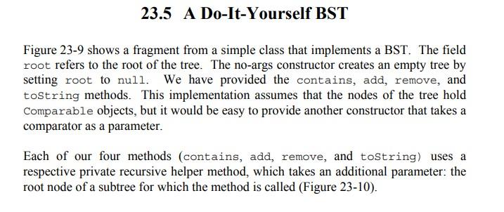 Solved As A Lab Exercise 23.5 A Do-It-Yourself BST, Fill In | Chegg.com