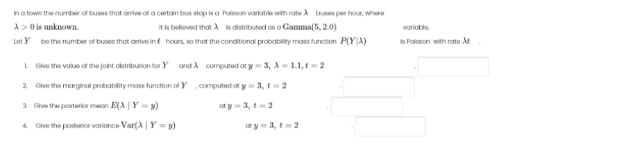 Solved In a town the number of buses that arrive at a | Chegg.com
