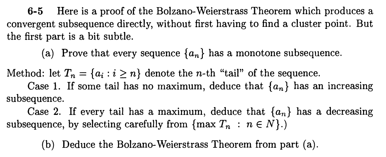 65 Here is a proof of the BolzanoWeierstrass — free download