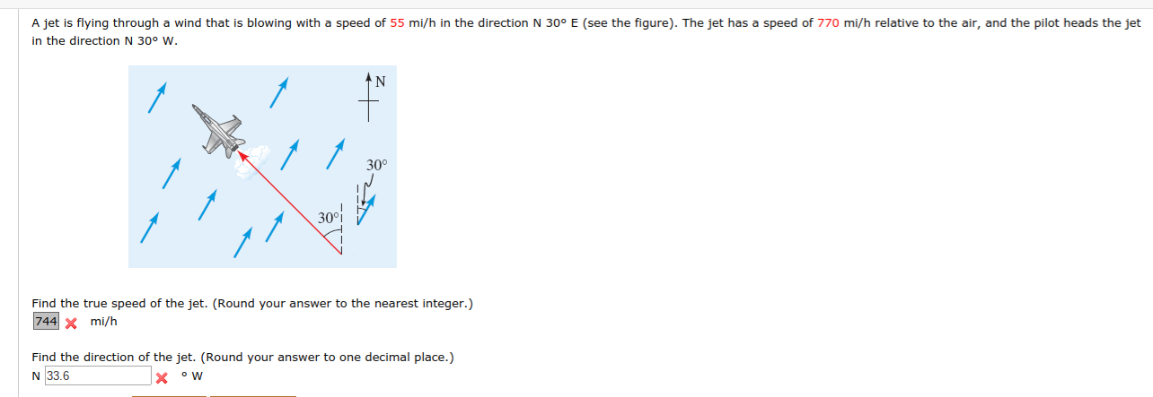 Solved A Jet Is Flying Through A Wind That Is Blowing With A Chegg Com