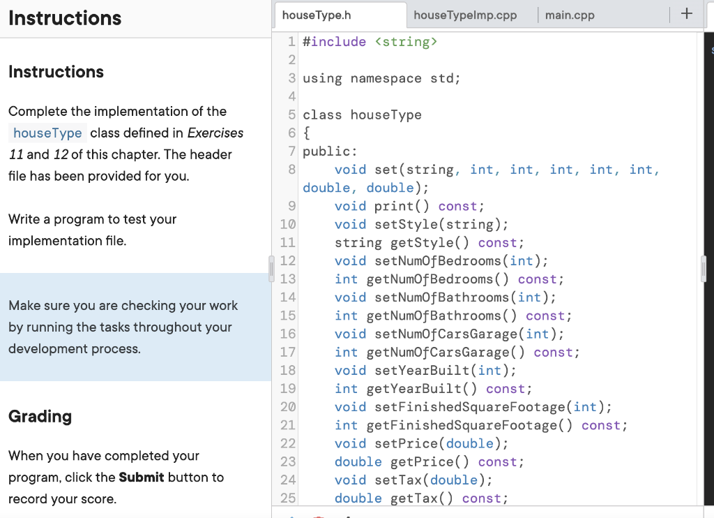 Solved Instructions \begin{tabular}{|l|l|l} ∣ houseType.h \\ | Chegg.com