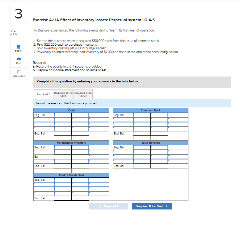 Solved 3 Exercise 4-11A Effect of Inventory losses: | Chegg.com