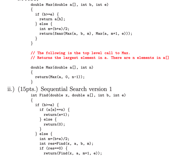 Solved 1 60 Pts Analyzing Code For Each Of The Follo Chegg Com