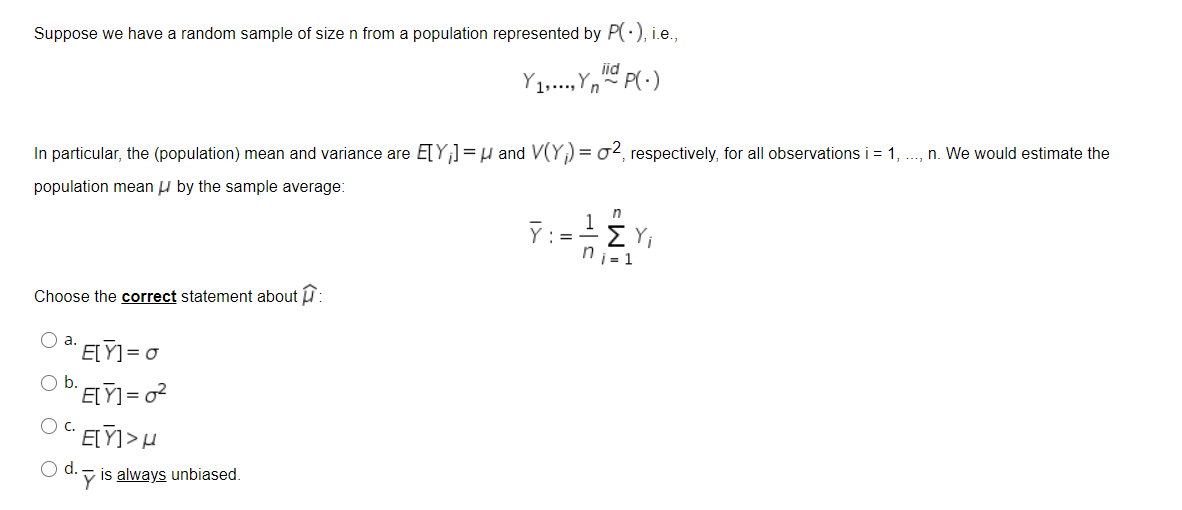 Solved Suppose we have a random sample of size n from a | Chegg.com
