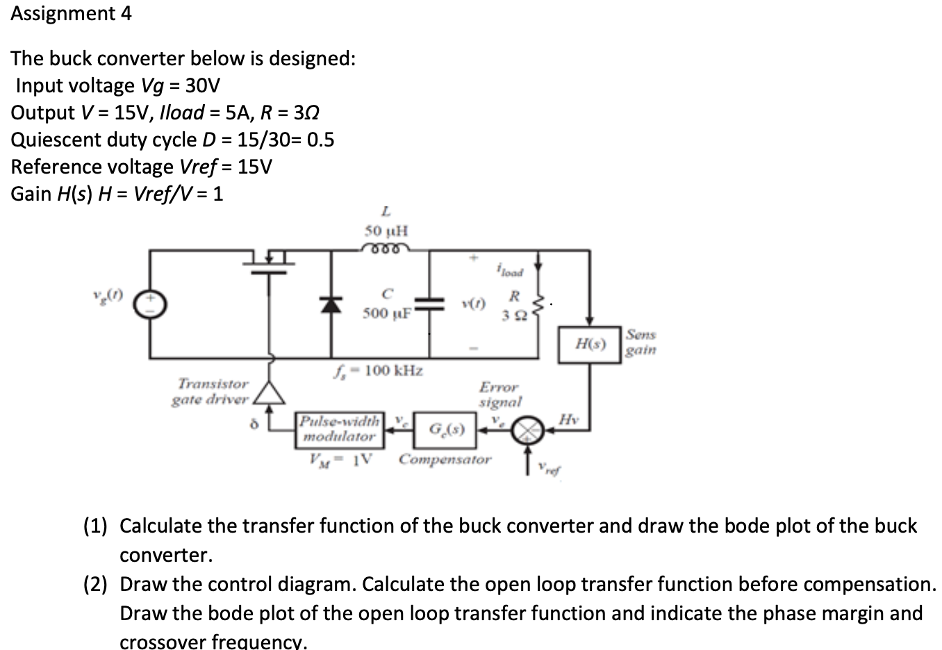 Solved Assignment 4 The buck converter below is designed: | Chegg.com