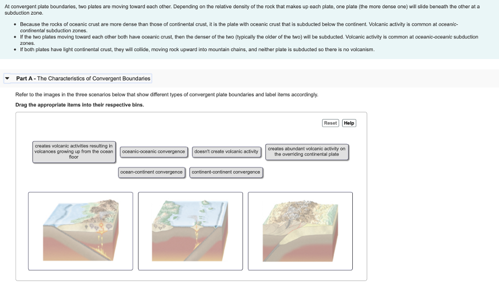 Solved At convergent plate boundaries, two plates are moving