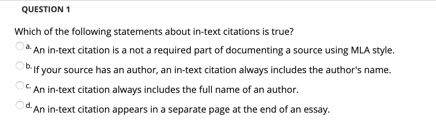 Solved QUESTION 1 Which Of The Following Statements About | Chegg.com