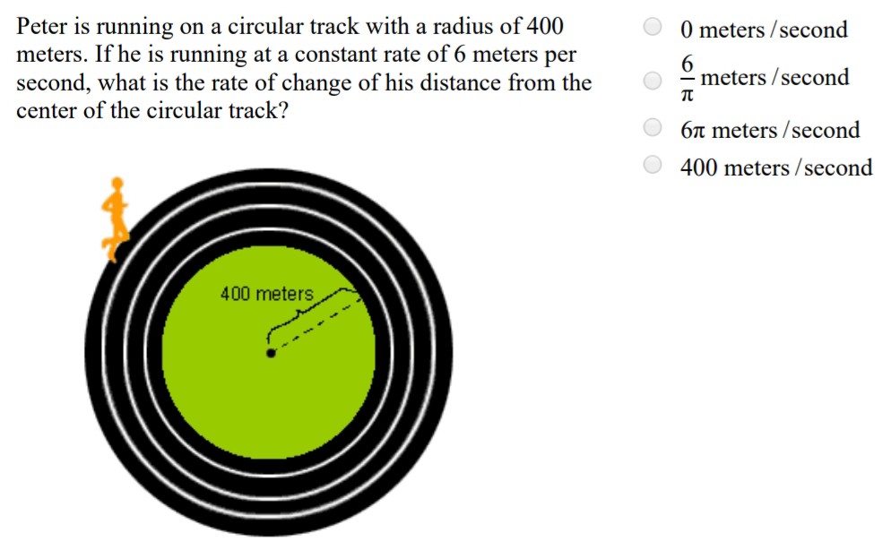 Solved Peter Is Running On A Circular Track With A Radius Of | Chegg.com