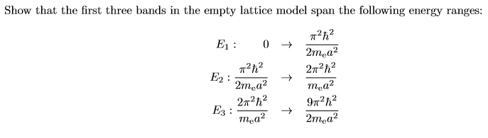 Solved Show that the first three bands in the empty lattice | Chegg.com