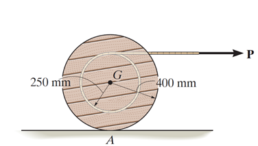 Solved The force P is applied horizontally on the spool as | Chegg.com