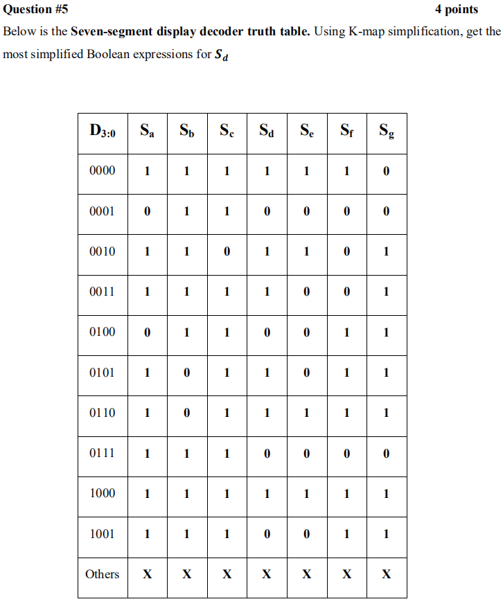 Solved Question #5 4 points Below is the Seven-segment | Chegg.com