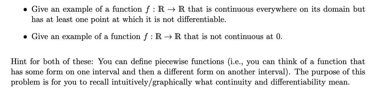 Solved • Give An Example Of A Function F R → R That Is 7152