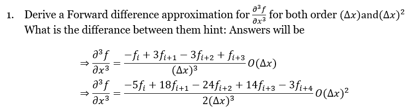 Solved 1. Derive a Forward difference approximation for | Chegg.com