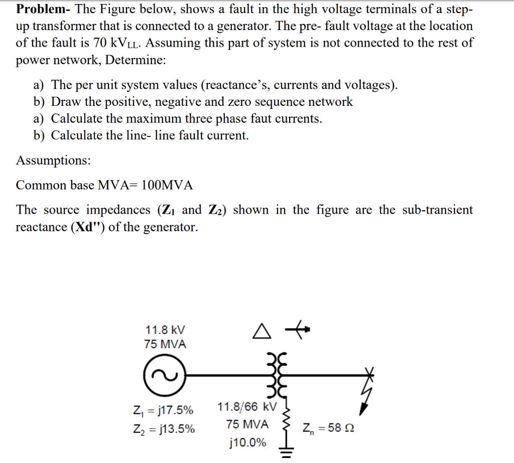 Solved Problem- The Figure below, shows a fault in the high | Chegg.com