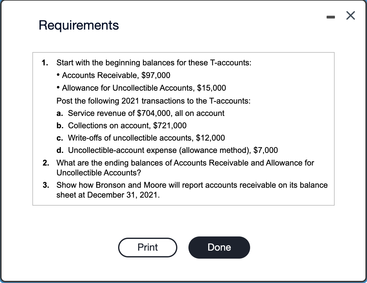 Solved Perform The Following Accounting For The Receivables | Chegg.com