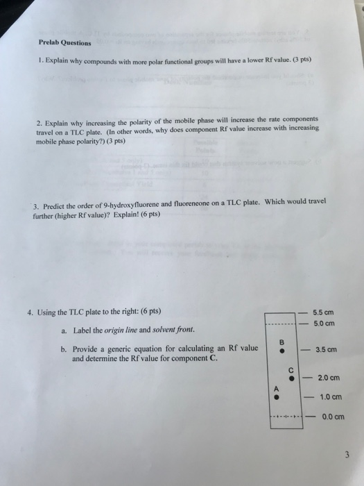 Solved Prelab Questions 1. Explain why compounds with more