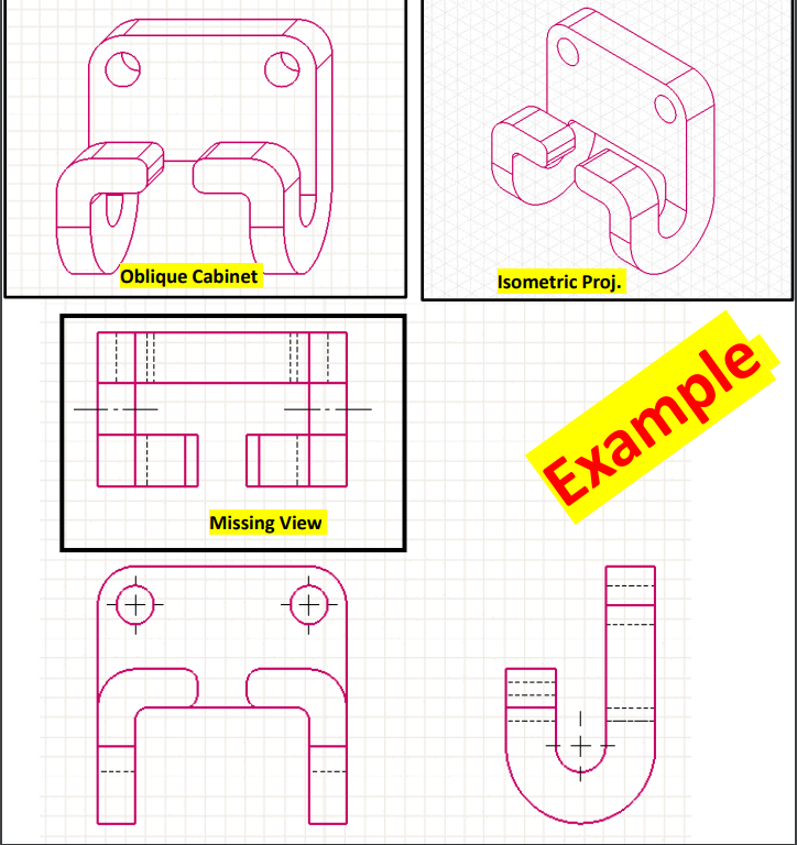 Solved Completed Missing View - Completed Oblique Cabinet | Chegg.com