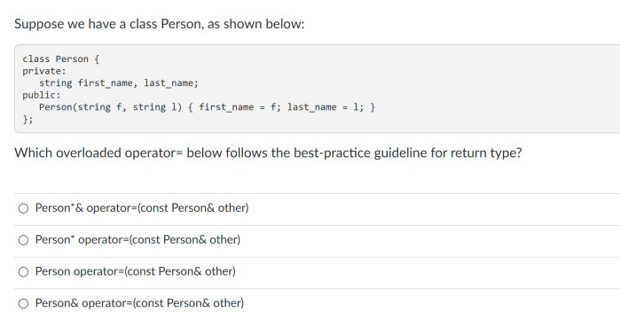 Solved Suppose we have a class Person, as shown below: class | Chegg.com