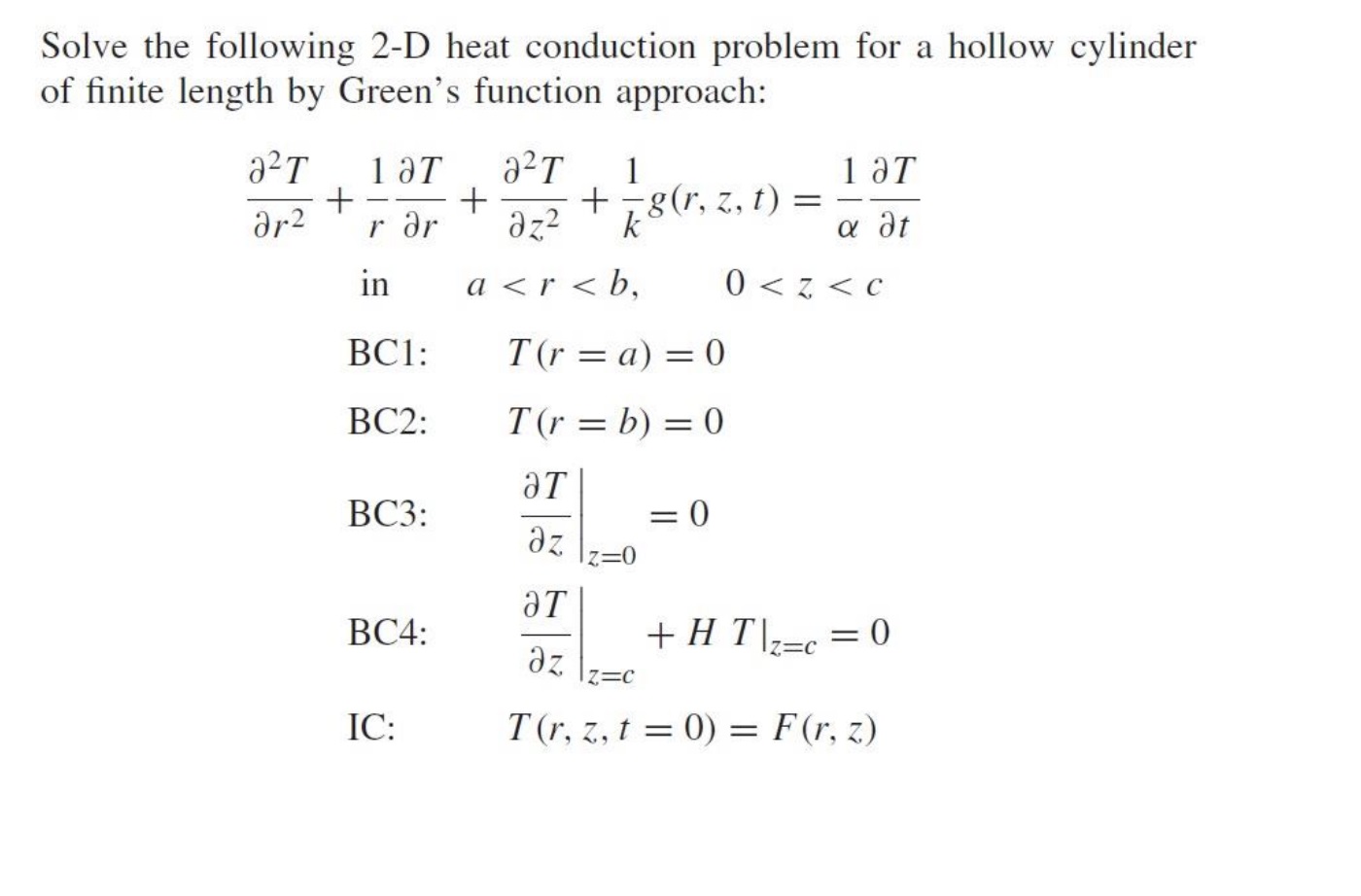 Solved Solve the following 2-D heat conduction problem for a | Chegg.com