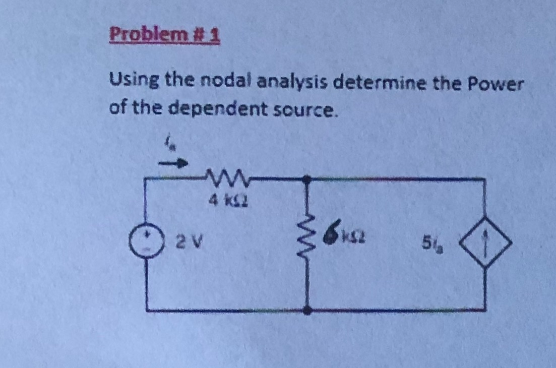 Solved Problem #1 Using the nodal analysis determine the | Chegg.com