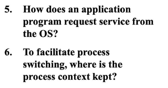 Solved 5. How does an application program request service | Chegg.com