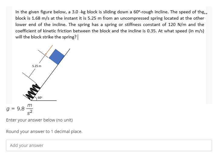 Solved In The Given Figure Below, A 3.0 -kg Block Is Sliding | Chegg ...