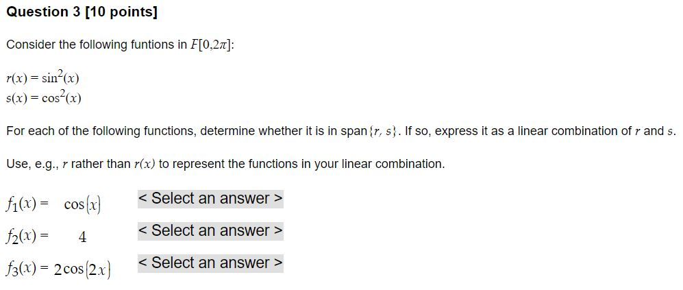 Solved Question 3 [10 points] Consider the following | Chegg.com