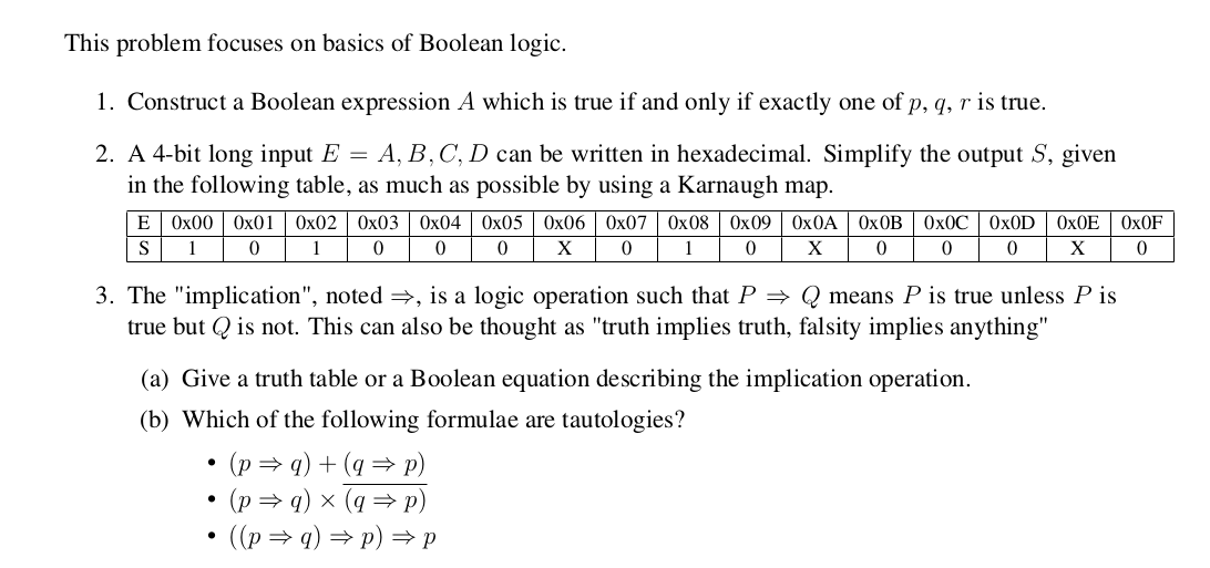 Solved This Problem Focuses On Basics Of Boolean Logic. 1. | Chegg.com