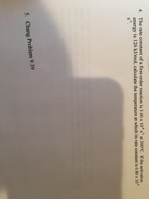 Solved The Rate Constant Of A First order Reaction Is 3 60 X Chegg