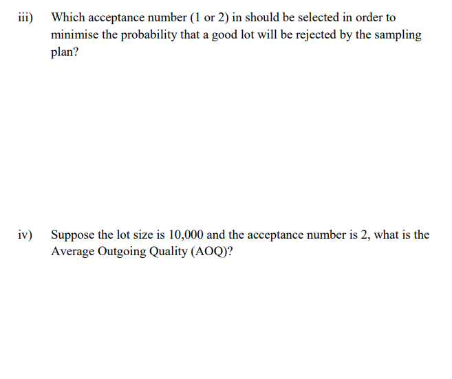 Solved 1. A single sampling plan is used. 15 samples are | Chegg.com