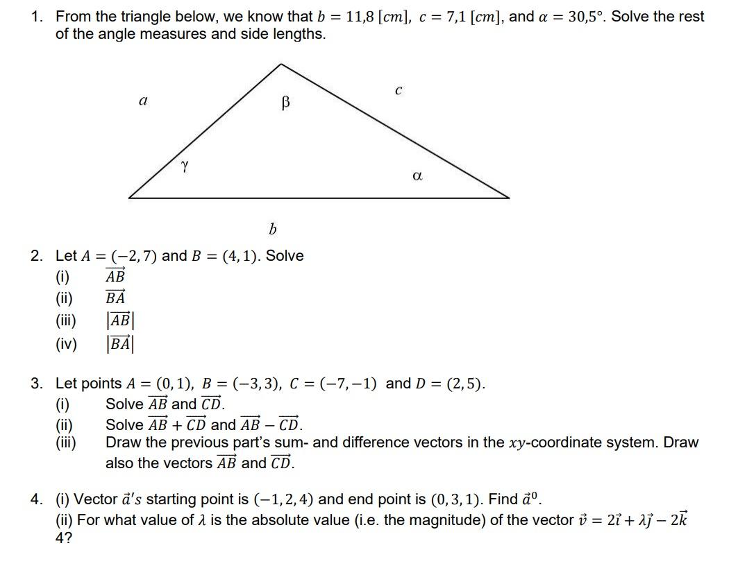 Solved 1. From the triangle below, we know that b=11,8[ | Chegg.com