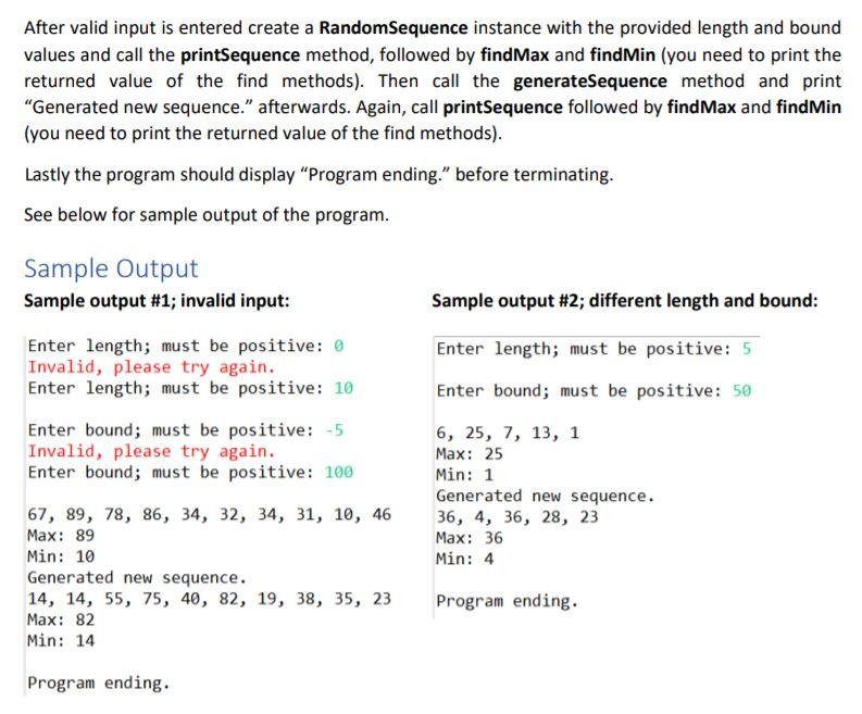 Solved Create A Class Called Program Which Contains The M Chegg Com