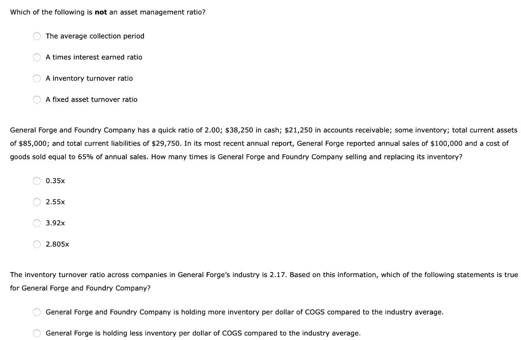 Solved Which Of The Following Is Not An Asset Management | Chegg.com