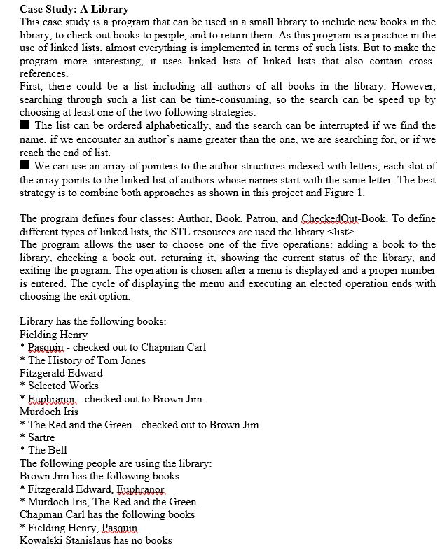 fix the C++ program for the following case study. In | Chegg.com