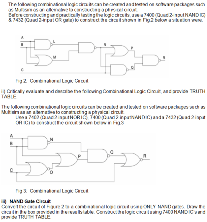 The Following Combinational Logic Circuits Can Be | Chegg.com