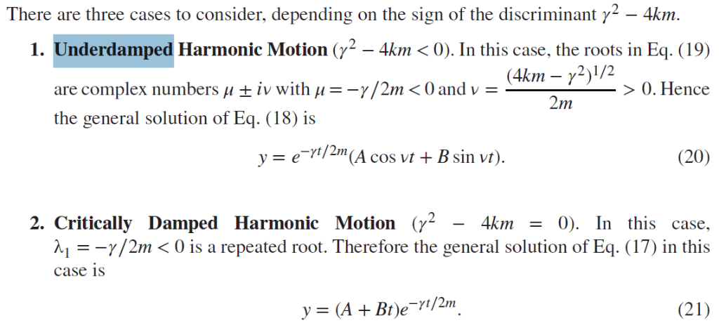 Underdamped Formula Solved 3. Consider the equation for a damped harmonic | Chegg.com