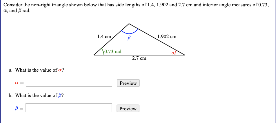 Solved Consider the non-right triangle shown below that has | Chegg.com