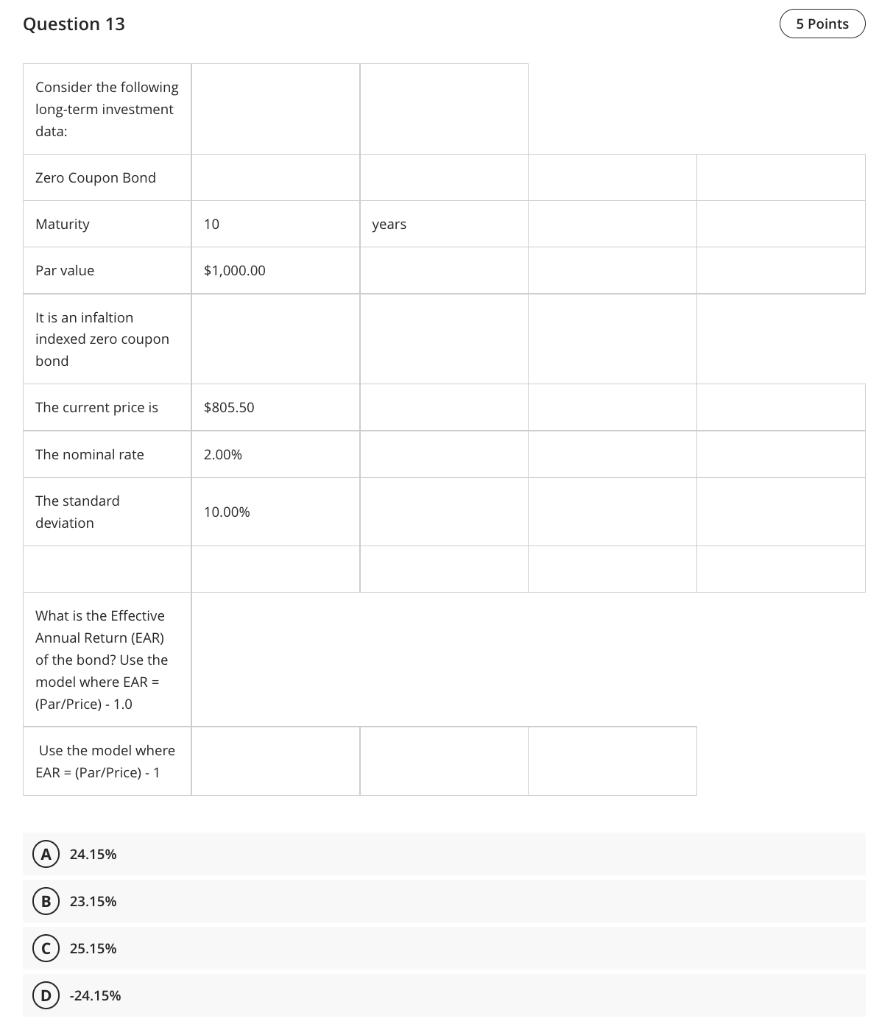 Solved question 13 5 points what is the effective annual chegg