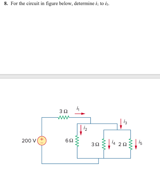 Solved 8. For the circuit in figure below, determine i to | Chegg.com