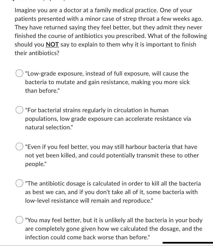 Solved Imagine you are a doctor at a family medical | Chegg.com