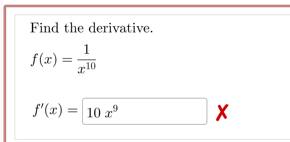 Solved First I tried the identity rule and entered x-10 | Chegg.com