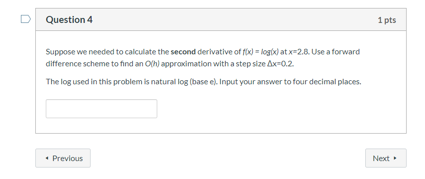Solved Question 4 1 pts Suppose we needed to calculate the | Chegg.com