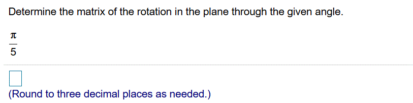 Solved Determine the matrix of the rotation in the plane | Chegg.com