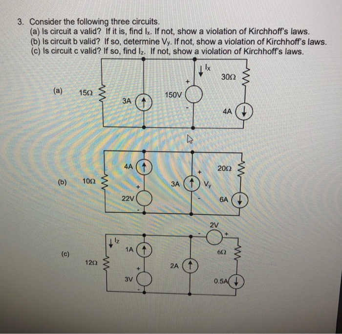 Solved 3. Consider the following three circuits. (a) Is | Chegg.com